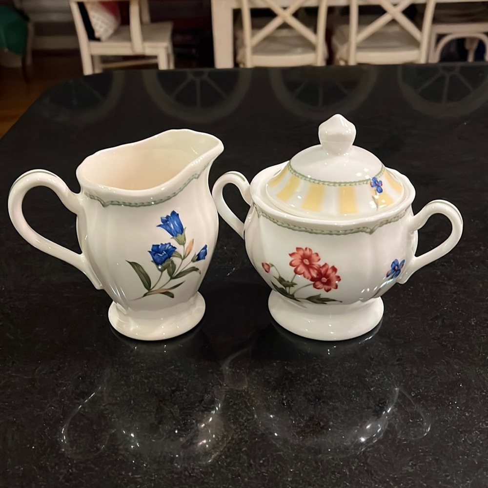 Sugar Bowl & Creamer - Summer Estate (Ireland) by NORITAKE
